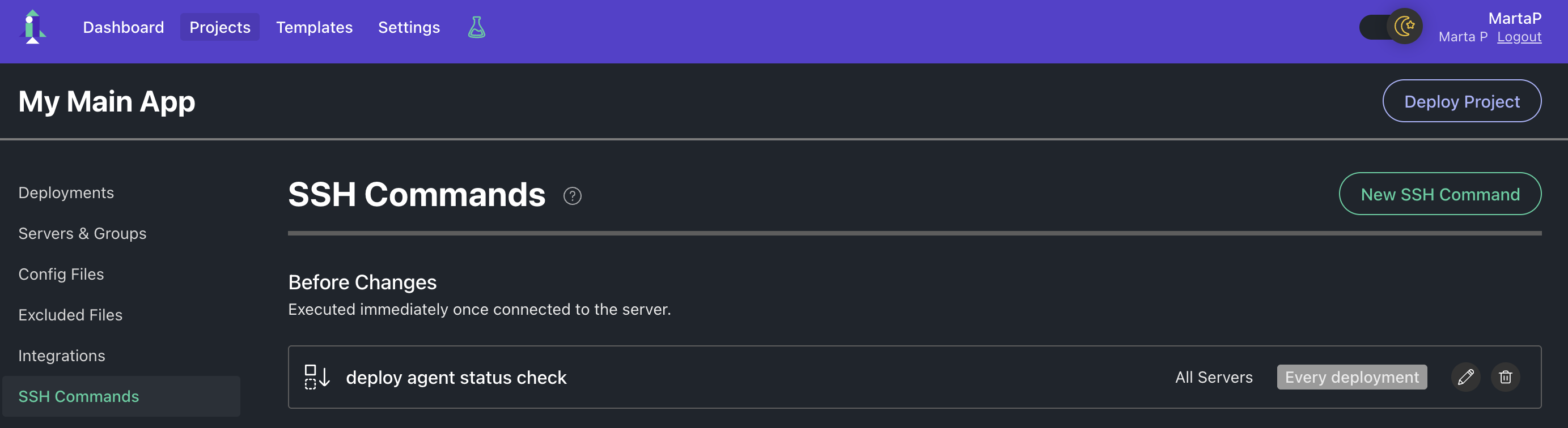 Interact with the agent directly on your server