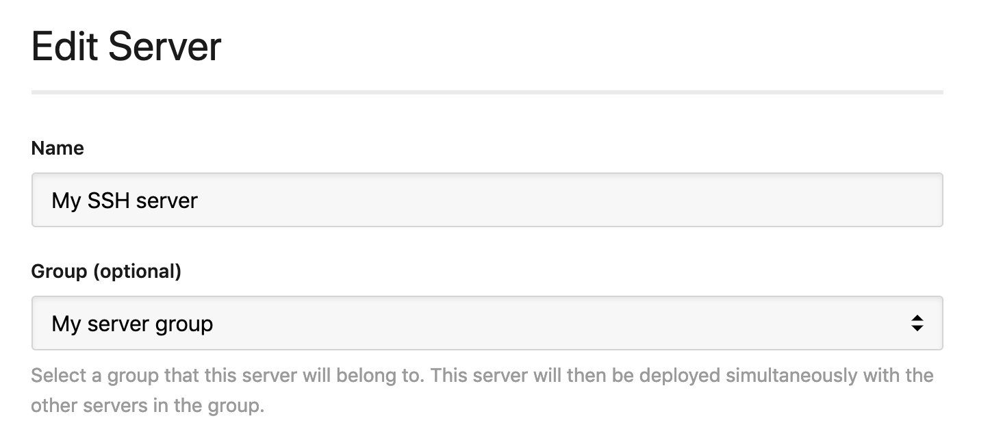 Assigning a server to a group