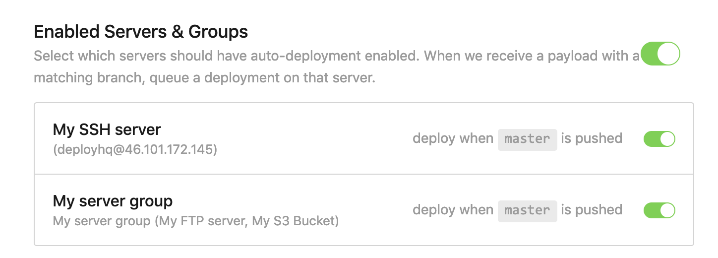 Automatic deployments