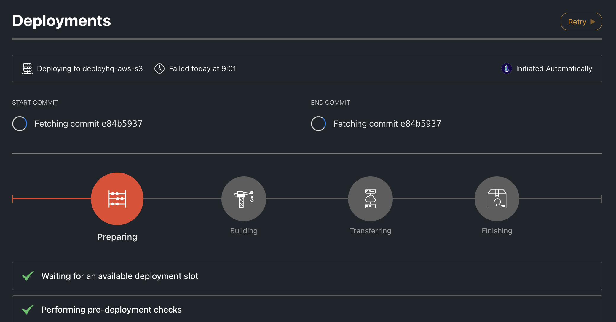 DeployHQ deployment page